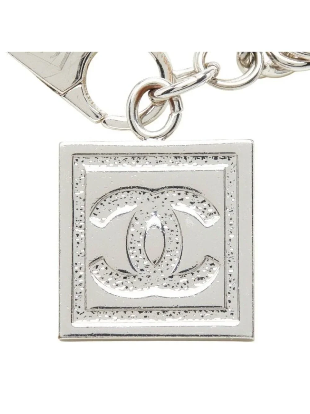 Chanel CC Logo Rogue Chain Necklace Silver Metal